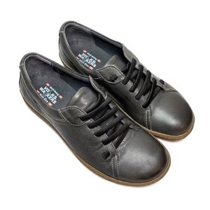 Wolky Women's Charcoal Gray Leather Sneakers